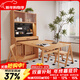 Maihao private solid wood small apartment folding dining table household retractable dining table folding table sideboard dining table integrated dining table and chair combination upgraded model sideboard integrated dining table - without chair