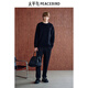 PEACEBIRD Men's Black Round Neck Sweater Winter Soft Knit Sweater B1EBE4242 Black 1 M