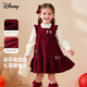 Disney (Disney) New Year Red Princess Dress Set 26 Winter Girls New Year's Clothes Plus Velvet Bottoming Shirt + Dress Two-piece Set 110