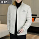 JEEP Jeep Men's Stand Collar Cotton Jacket Winter 2025 New Thickened Warm Cotton Jacket Men's Stand Collar Casual Cotton Jacket Trendy Black XL