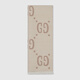 GUCCI Gucci GG jacquard wool and silk blend double-sided scarf gift ivory and beige one size