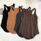 HyunA racer vest for women in summer for fat girls 2-300Jin Jin equals 0.5kg Loose large size inner sleeveless T-shirt suspender top trendy brown M recommended 120Jin Jin equals 0.5kg
