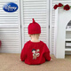 Disney Festive Parent-Child Outfits Autumn and Winter 2026 Year of the Horse Red Family of Three and Four Sweaters Mother and Daughter Mother and Baby Baby Romper Women's Red (Fleece) Size 66 Baby One-piece with Hat
