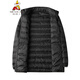 稻草人胖子哥2025年秋冬新款男青年加肥加大码时尚休闲立领轻薄羽绒服 黑色 7XL