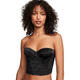 Victoria's Secret ICON Series Satin Removable Shoulder Straps Thinly Padded Shapewear Herringbone Bra Tube Bra Women's Black Black One Size 36B