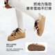 YEEHOO children's cotton shoes with velvet lining, 2025 winter thickened warm sports shoes for boys and girls, medium to large children, camel color (size is small, it is recommended to go up one size) 37 Inner length 23.4cm, suitable for feet 22.4-22.9cm long