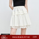 自巧小个子蕾丝拼接设计感短款半身裙女夏季2025新款蛋糕a字短裙 雅白色 S （尺码：3）