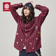 ELEMENT skateboard American trendy brand long-sleeved shirt women's street style retro plaid fun print casual couple jacket red S