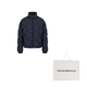 Armani solid color stand collar zipper short long-sleeved down jacket men's navy blue navy blue 3XL 56/XXXL original gift bag