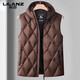 LILANZ high-end down jacket vest for men autumn and winter new fashion casual warm vest vest light jacket gray green 2XL 185 recommended 150-170 Jin Jin equals 0.5 kg
