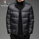 Woodpecker 90 white duck down down jacket stand collar men's winter business casual stand collar warm bread coat middle-aged large size jacket RR-YR8034 dark gray purple M 170