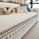 Yusenyi Thickened Snow Cotton Sofa Cushion Neil Clip Four Seasons Universal Bag Sofa Cover Fully Non-Slip Cushion Cover Winter Chenille - Thickened Cotton Sofa (Bean Green) Width 90x Length 280cm (One piece is not a complete set)