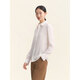 GIRDEAR 26 early spring new basic versatile commuting simple texture long-sleeved shirt top 130126 white (1188861) S (2)