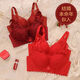 LangSha (LangSha) zodiac year underwear for women red for the Year of the Horse, small breasts push-up, sexy rimless wedding bridal bra set, burgundy - single piece - small breasts push-up 3CM M 70/32 (AB cup)