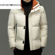 EMPORIO ARMANI Armani Мужская куртка на белом утином пуху, зимняя утолщенная морозостойкая короткая куртка из флиса 90, повседневная теплая куртка-пуховик с капюшоном Off-White 4XL 195