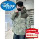 Disney Boys New Year Down Jacket Youth Winter Cotton Jacket 2026 New Cotton Jacket Winter Cotton Jacket Thickened Medium and Large Children Cotton Jacket Green 120 cm
