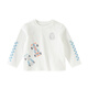 DAVE&BELLA children's long-sleeved T-shirt 2026 spring new pure cotton boys' bottoming shirt boys' tops children's pullover steam white ready stock 73 cm (recommended height 66-73cm)