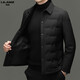 Мужской короткий пуховик LiLang в том же стиле, осень и зима, новый тонкий топ, мужская теплая повседневная куртка с лацканами 25622, черный 4XL 195