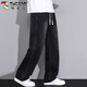 Woodpecker (TUCANO) jeans men's spring and summer loose casual scimitar pants men's trendy straight wide-leg trousers black M