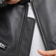 COACH FW24 solid color zipper casual long-sleeved leather jacket for men black black S