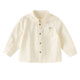 DAVE&BELLA children's shirts 2026 spring new pure cotton boys casual long-sleeved shirts baby long-sleeved tops children's clothes apricot ready in stock 120 cm (recommended height 110-120cm)