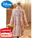 Disney pink girls' cheongsam autumn and winter clothing children's New Year's greetings clothing long-sleeved thickened velvet princess dress performance clothing winter pink 110