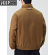 JEEP吉普立领羽绒服男士加厚工装防寒服男装冬季新款高端拼接保暖外套 黑色 2XL 135-155斤