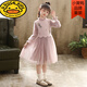 G.duck girls dress autumn and winter 2025 new children's skirt winter wear New Year's wear princess dress sweater dress winter pink pleated sleeves 110 cm