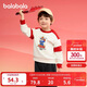 Balabala children's clothing children's sweatshirt girls and boys 2025 spring and autumn loose velvet top color matching trend 208125121203