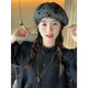 Xiaohongshu polka-dot beret hat for women in winter with big head circumference and face, small versatile newsboy hat, light brown M, suitable for head circumference 54c-58cm
