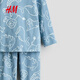 H&M Children's Clothing Children's Boys Suit 2026 Spring New Printed Jersey Pajamas Comfort Suit 1230478 Blue/Animal 110 110/56 (2-4Y)