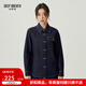 Deep Breathe DEEP BREATH Women's Metal Buckle Single Pocket Lapel Denim Shirt Top Women A301229 Dark Blue L (4)