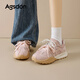 Agsdon moral training shoes for women winter new two-color soft sole comfortable sports casual shoes B161180 pink 39