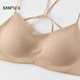 SANFU thin cup no wire push-up bra, exposed thin shoulder straps, beautiful back, fashionable vest underwear for women 513695, black S, suitable for 70A/70B/70C