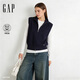 Gap Gap Women's 2026 Spring New Fashionable Loose High Collar Knitted Vest Simple Sleeveless Top 890100 Navy Blue XS (155/80A) Asian Size