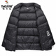 Woodpecker 90 white duck down down jacket stand collar men's winter business casual stand collar warm bread coat middle-aged large size jacket RR-YR8034 dark gray purple M 170