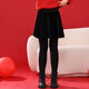 Yoyo One Girls Red Sweater Set 2026 Autumn and Winter Children New Year Thickened Sweater New Year Greeting Clothes Big Children Velvet Skirts New Year Two-piece Set 19906 Red + 2166 Black 120 cm
