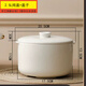 WCZ quality same style ceramic white porcelain water-proof stew pot bird's nest household soup cup binaural dessert BB nutrition cup electric rice cooker black brown 0.35L stew pot + lid