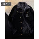 JEEP SPIRIT Jeep velvet denim jacket men's spring, autumn and winter workwear cotton coat men's winter thickened warm jacket cotton coat large JK3009J blue hooded velvet, warm whole body thickened 3XL 150~170Jin Jin equals 0.5 kg can be worn