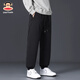 Big mouth monkey (paul frank) Japanese retro casual pants men's 2025 winter new loose straight comfortable warm trendy brand sports long pants dark gray cold and warm 4XL recommended 175-190Jin Jin equals 0.5 kg