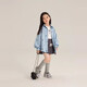 Children's shirts 2025 spring and autumn new style girls Korean style sweet all-over printed bow shirts baby tops and jackets trendy blue 170