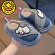 G.duck Ultraman cotton slippers for children and babies in autumn and winter waterproof anti-slip plus plush slippers cartoon boy slippers gray size 24-25 inner length 15cm1-2 years old