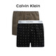Calvin KleinCK男士棉质时尚舒适平角内裤 2条装 NB1396A  TMY褐/黑 M