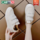 CARTELO crocodile genuine leather white shoes for women 2026 spring new versatile lightweight Velcro student sports sneakers for women white and black 36