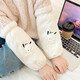 Children's sleeves 2025 new autumn and winter long girl's cinnamon dog down jacket sleeves boy student hand sleeves girl white big-eared dog