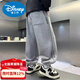 Disney spring and autumn boys' pants pure cotton casual sweatpants leggings boys gray black sports pants medium and large children's trousers gray 110 height 100CM