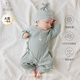 Good Bear Newborn Baby Strap Monk Clothes Spring and Autumn Newborn Boneless Bottoming Pajamas Infant Long Sleeve One-piece Harness Milk White 66cm
