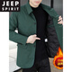 JEEP SPIRIT cotton thickened jacket men's autumn and winter new lapel business casual high-end warm fashion jacket men's black 9029 thick cotton coat L
