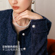 PEACEBIRD Glitter Small Fragrance Jacket Ceremonial Handmade Brushed Short Box Shape Slim Fashion Modern Short Jacket Women Blue M 160