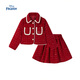 Disney children's clothing girls' suit spring and autumn 2026 new style children's red quilted jacket and skirt two-piece suit